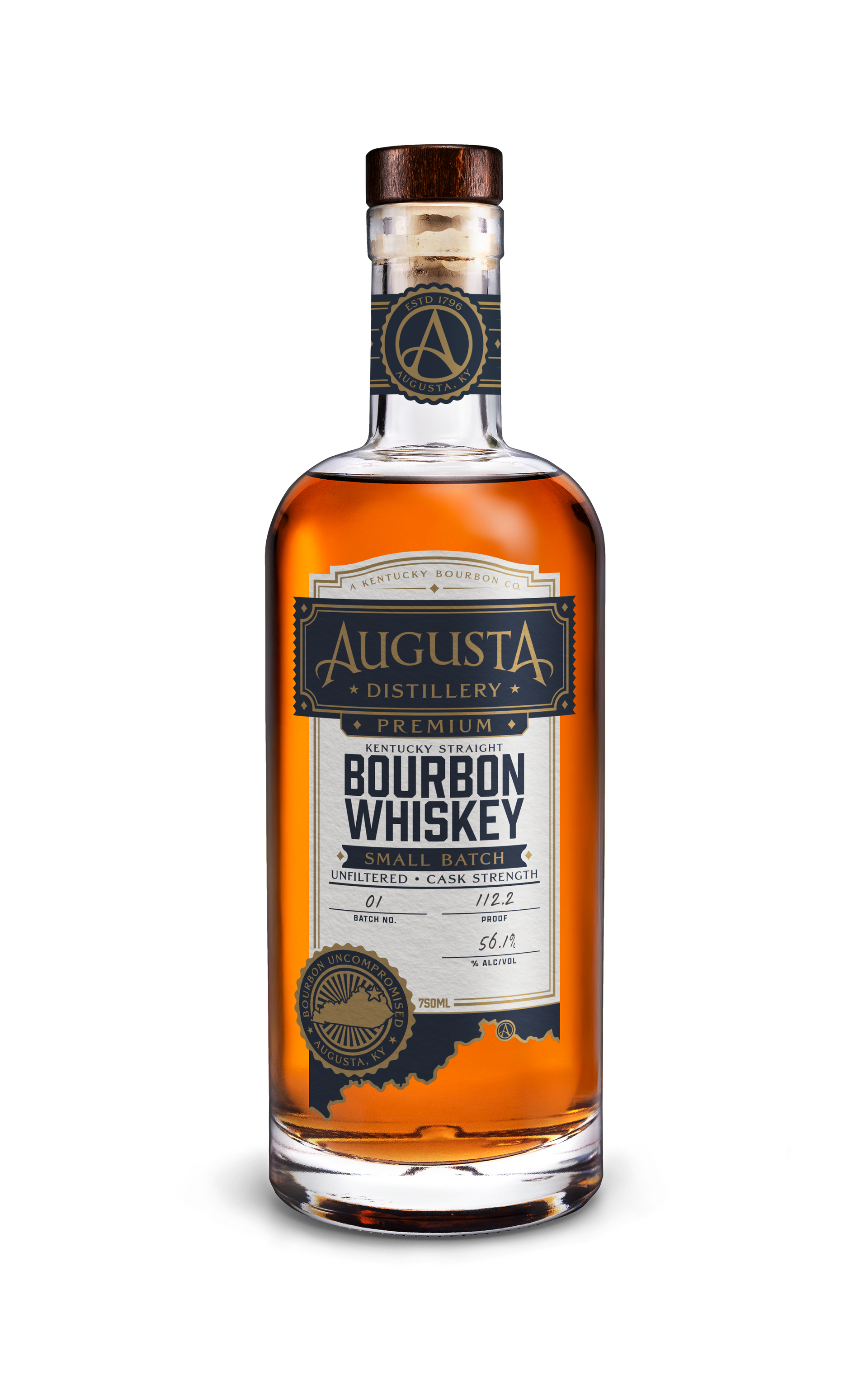 Augusta Distillery Small Batch Bourbon Unfiltered Cask Strength Kentucky Straight Bourbon Whiskey